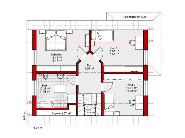 Fertighaus EDITION E 165 von Wolf-Haus Schlüsselfertig ab 399778€, Satteldach-Klassiker Grundriss 2