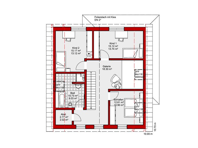 Fertighaus EDITION E 178 von Wolf-Haus Schlüsselfertig ab 436734€, Satteldach-Klassiker Grundriss 2