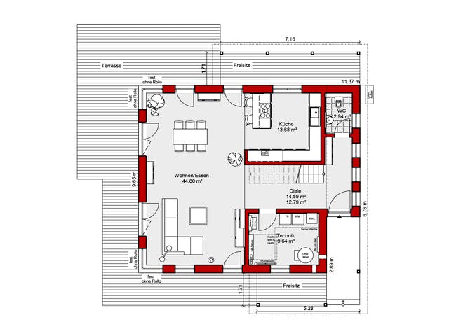 Fertighaus EDITION S 156 von Wolf-Haus Schlüsselfertig ab 463574€, Stadtvilla Grundriss 1