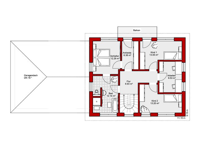 Fertighaus EDITION S 174 von Wolf-Haus Schlüsselfertig ab 458801€, Stadtvilla Grundriss 2