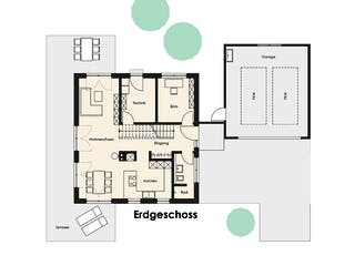 Fertighaus Haus Bültmann von Wiese und Heckmann, Stadtvilla Grundriss 1