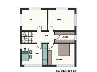 Fertighaus Haus Körting von Wiese und Heckmann, Satteldach-Klassiker Grundriss 2