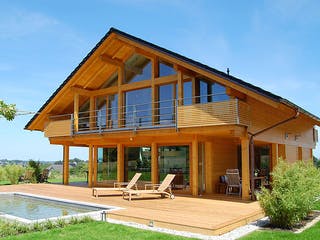 Fertighaus Haus Siewers von Wiese und Heckmann, Satteldach-Klassiker Außenansicht 1