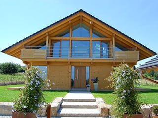 Fertighaus Haus Siewers von Wiese und Heckmann, Satteldach-Klassiker Außenansicht 2
