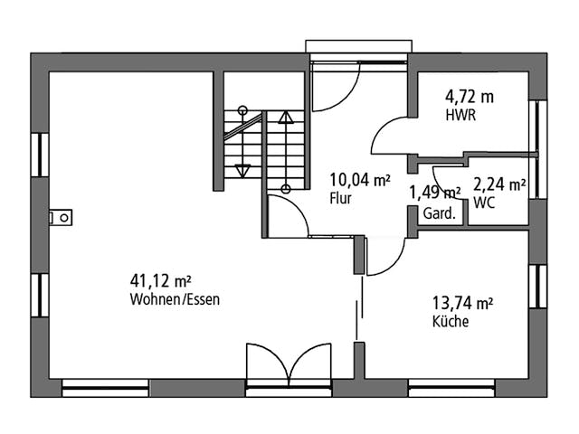 Massivhaus Einfamilienhaus EFH 139 von Ytong Bausatzhaus, Satteldach-Klassiker Grundriss 1