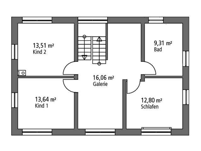 Massivhaus Einfamilienhaus EFH 139 von Ytong Bausatzhaus, Satteldach-Klassiker Grundriss 2