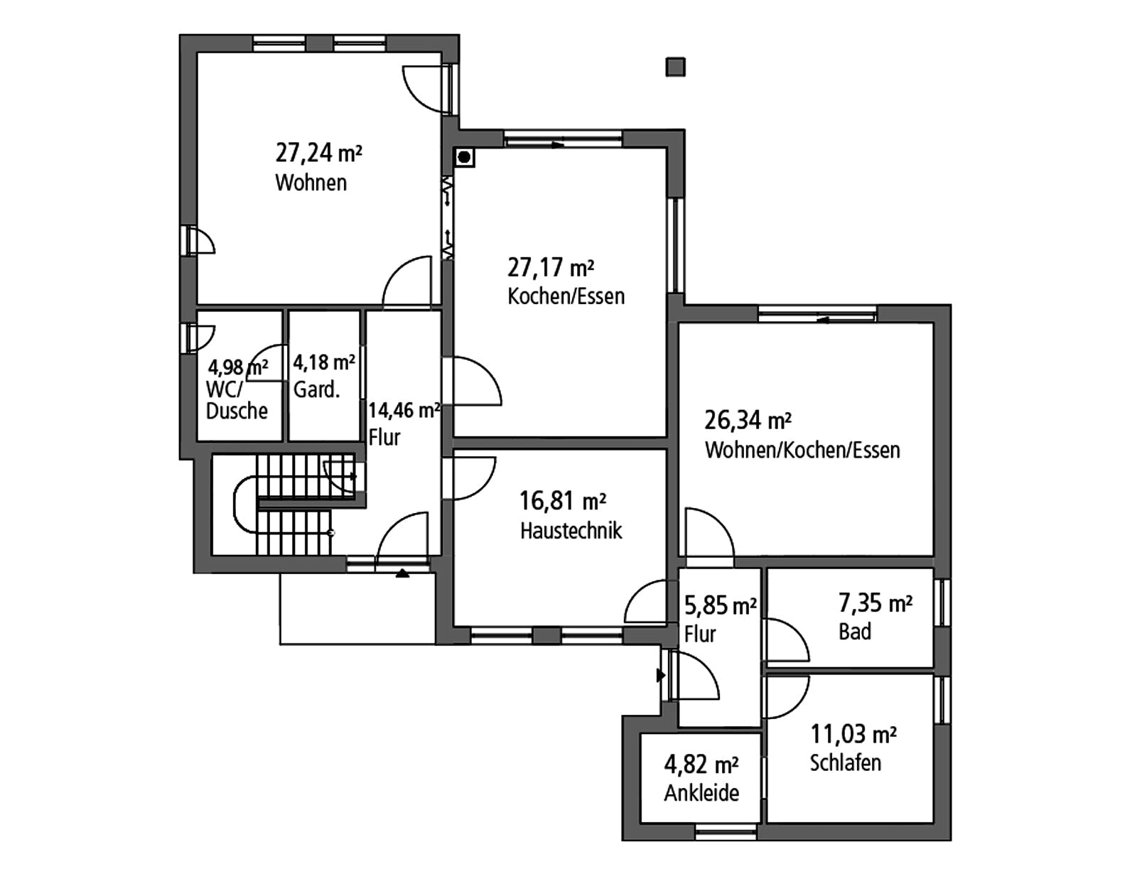 Massivhaus Mehrfamilienhaus MGH 232 von Ytong Bausatzhaus, Cubushaus Grundriss 1