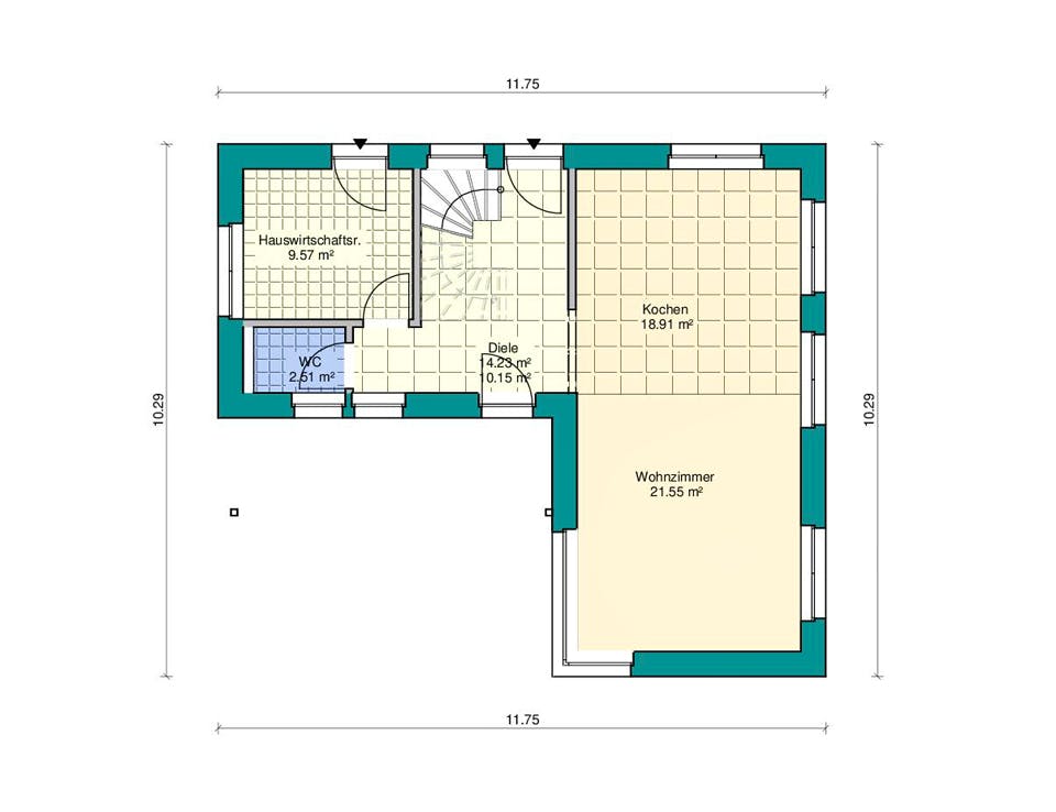 Fertighaus Pultdachhaus Modern von Zimmerer-Profibau Schlüsselfertig ab 550000€, Pultdachhaus Grundriss 1