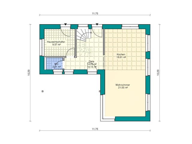 Fertighaus Pultdachhaus Modern von Zimmerer-Profibau Schlüsselfertig ab 550000€, Pultdachhaus Grundriss 1