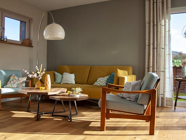Fertighaus Pultdachhaus Modern von Zimmerer-Profibau Schlüsselfertig ab 550000€, Pultdachhaus Innenansicht 1